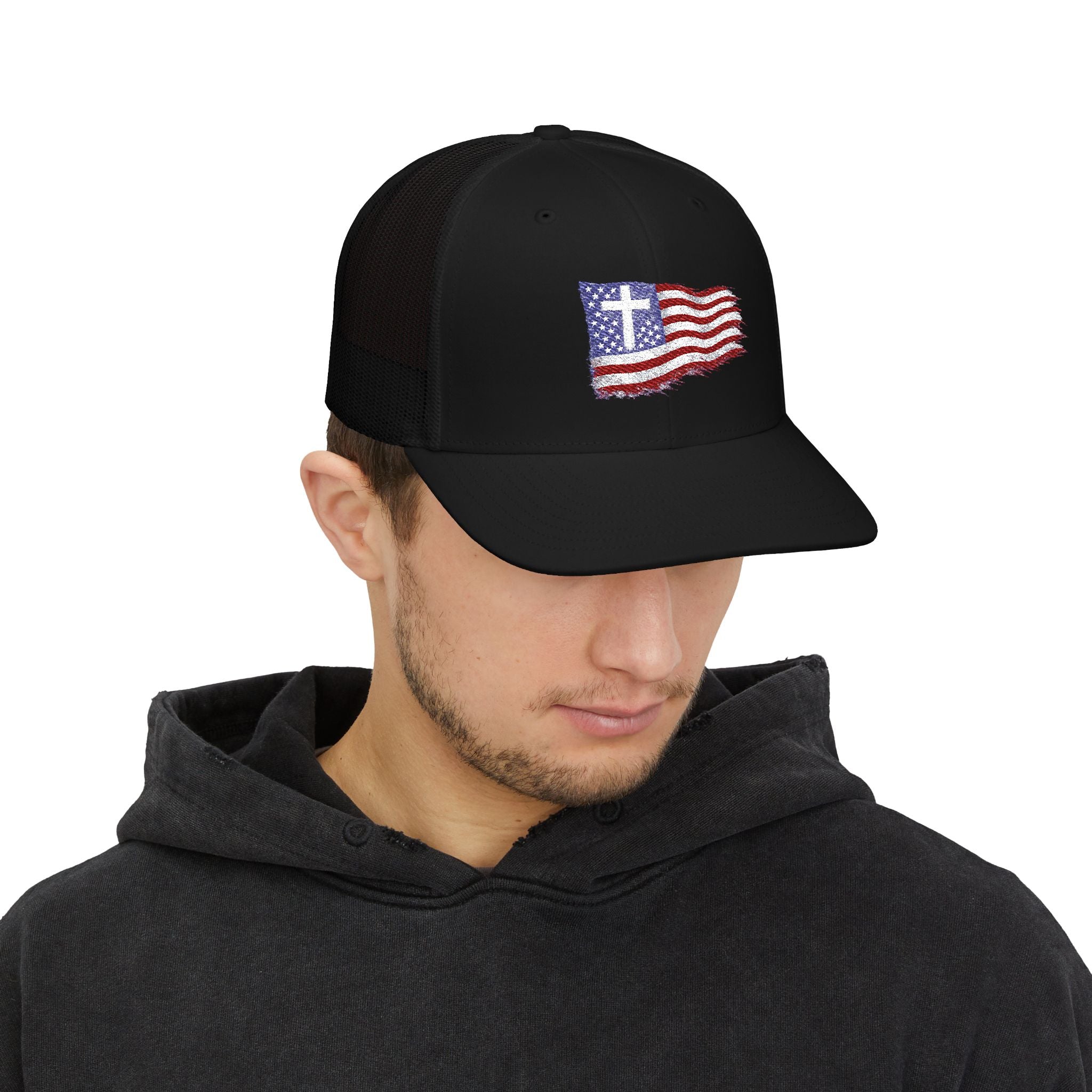 Patriotic Cross - Richardson Snap Back Hat