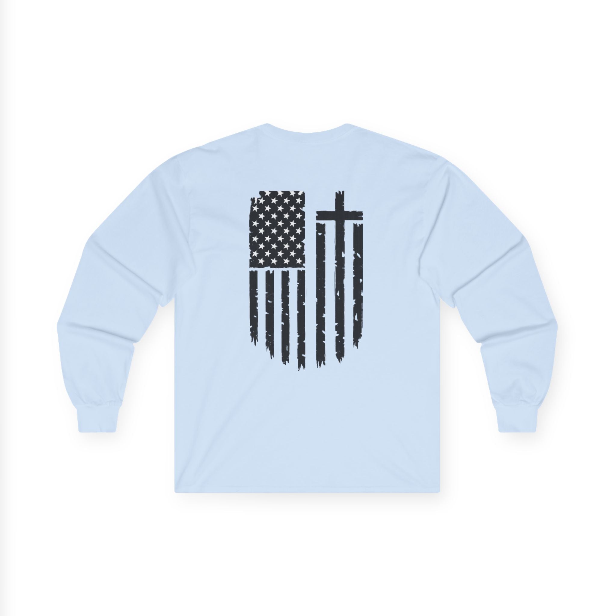 Distressed Flag Long Sleeve Tee
