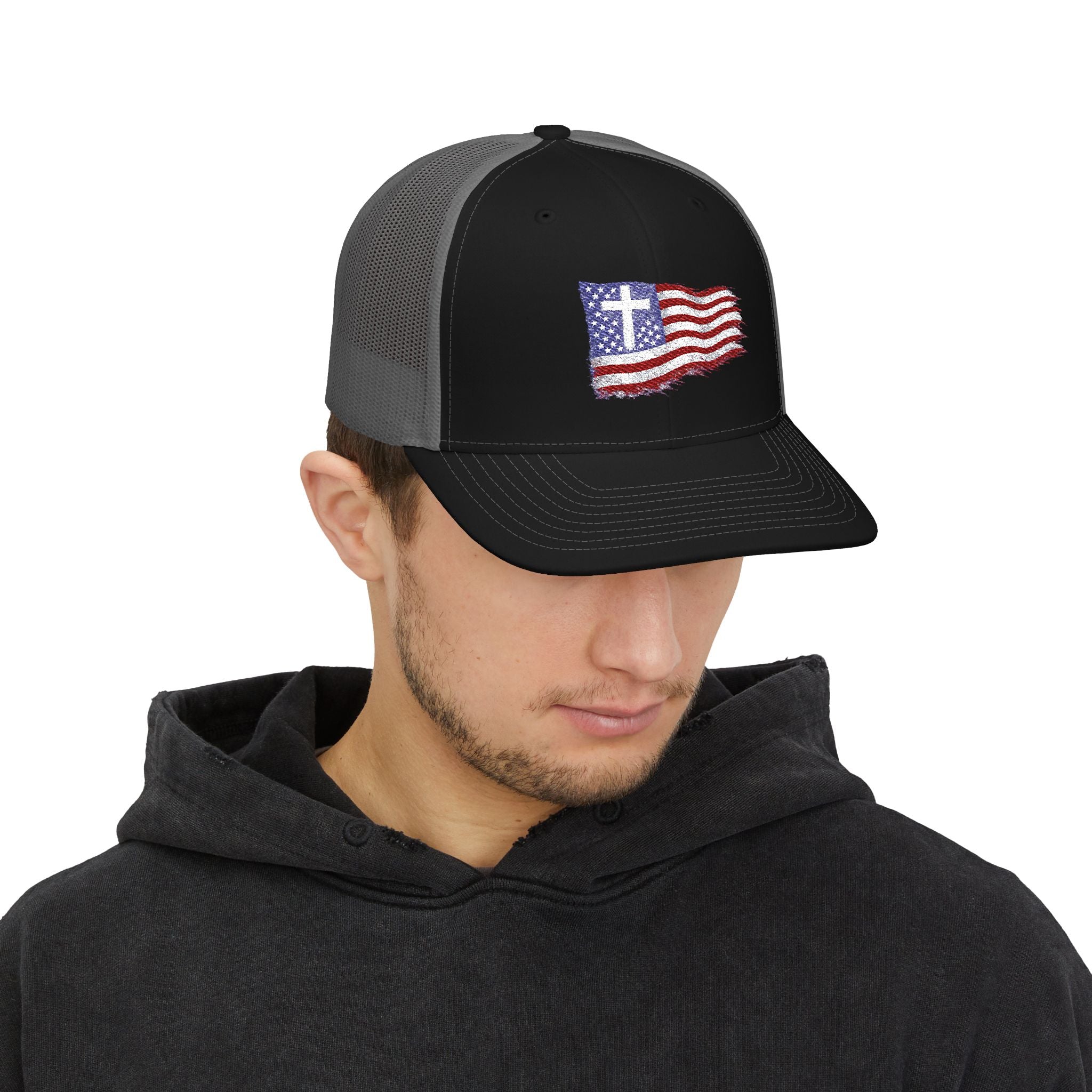 Patriotic Cross - Richardson Snap Back Hat