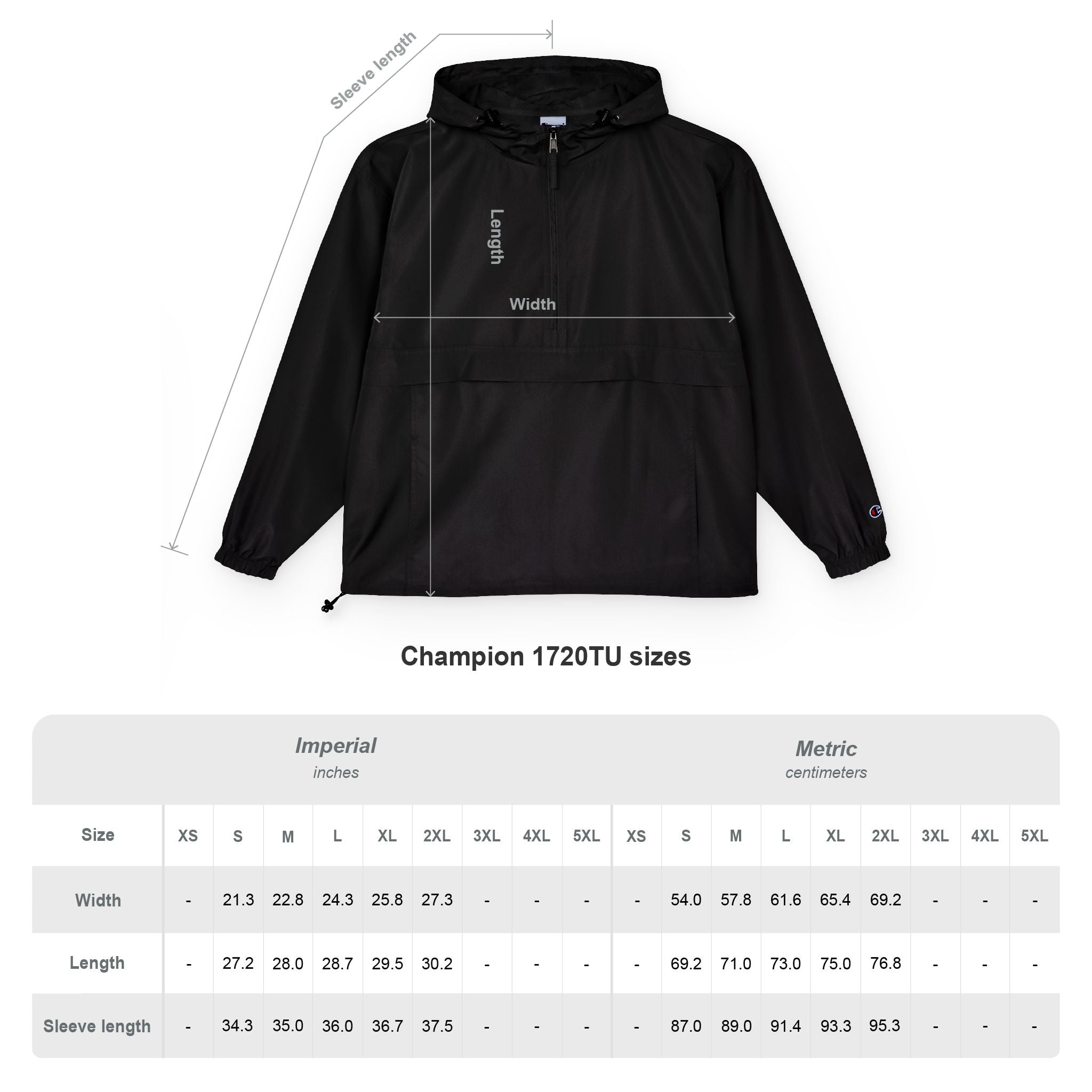 Champion Packable Windbreaker - Black Iron Faith Crest