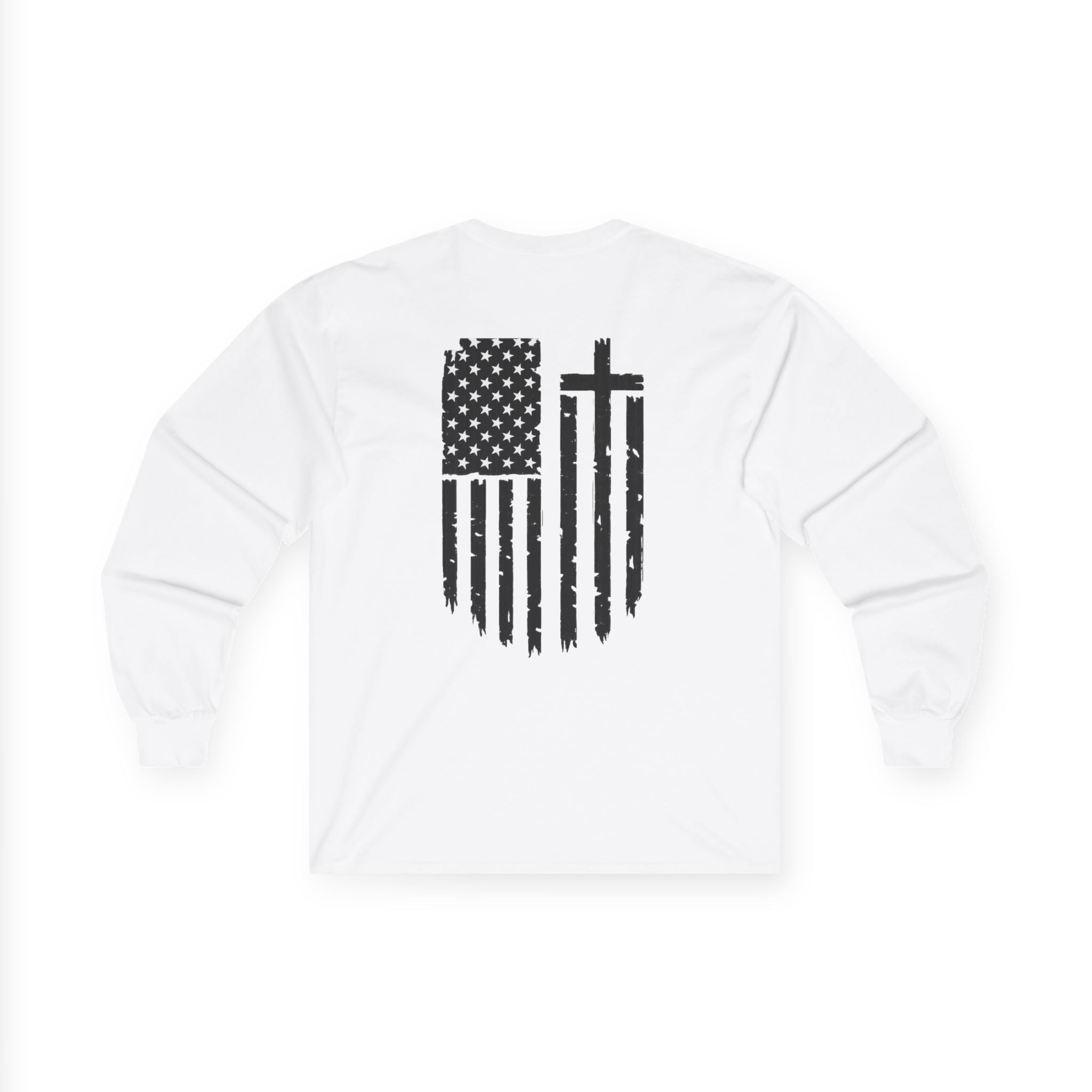 Distressed Flag Long Sleeve Tee