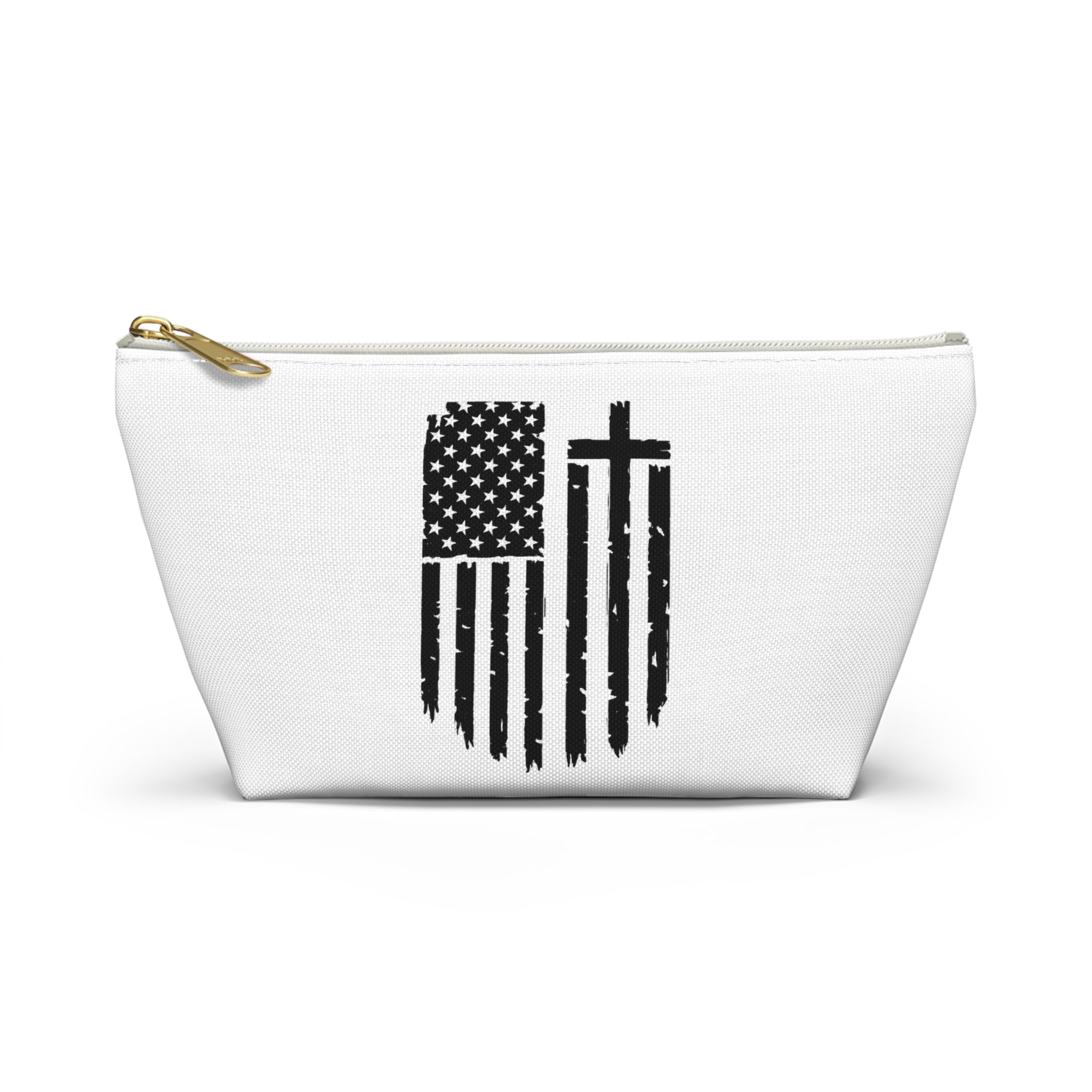 Iron Faith & Distressed Flag Makeup Bag