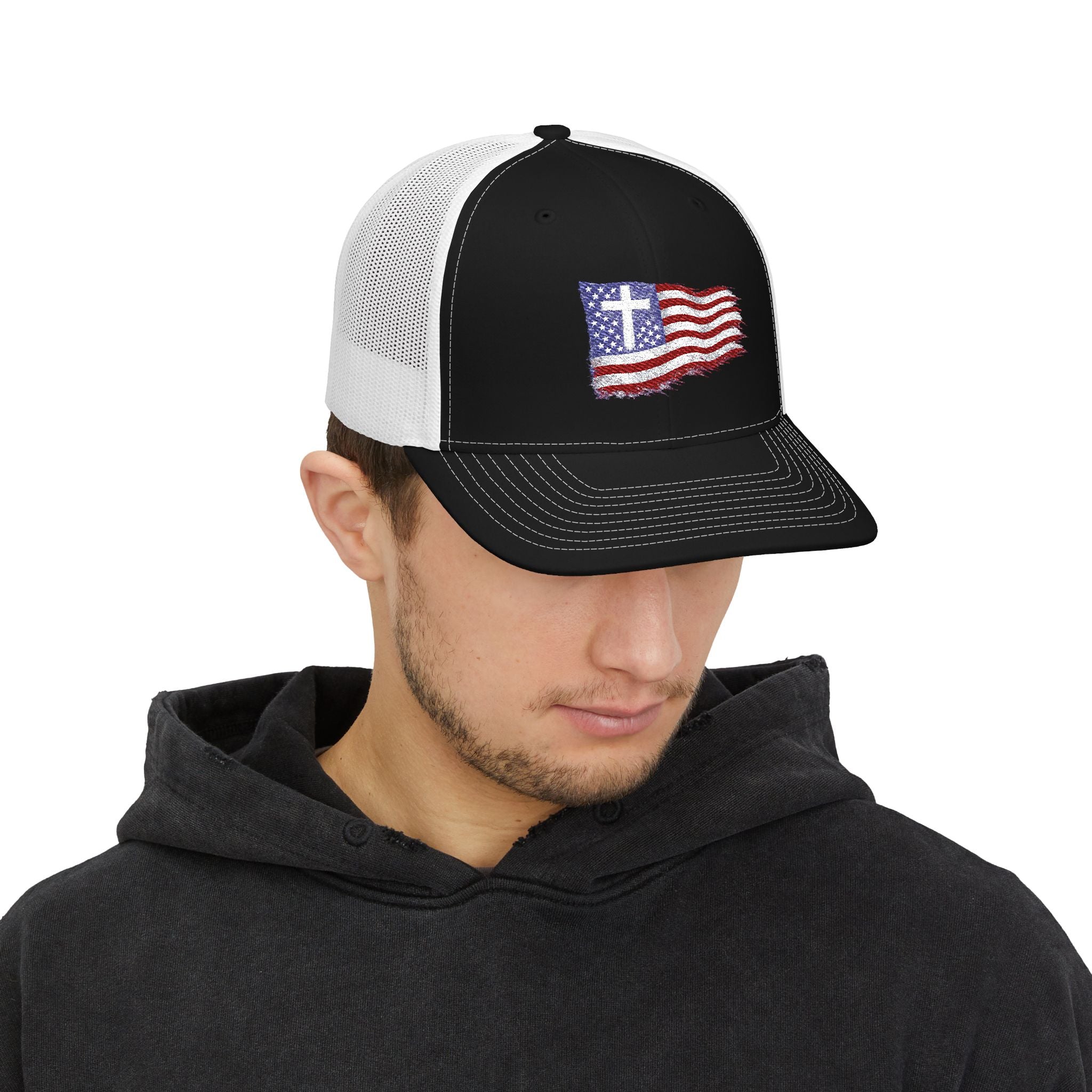 Patriotic Cross - Richardson Snap Back Hat