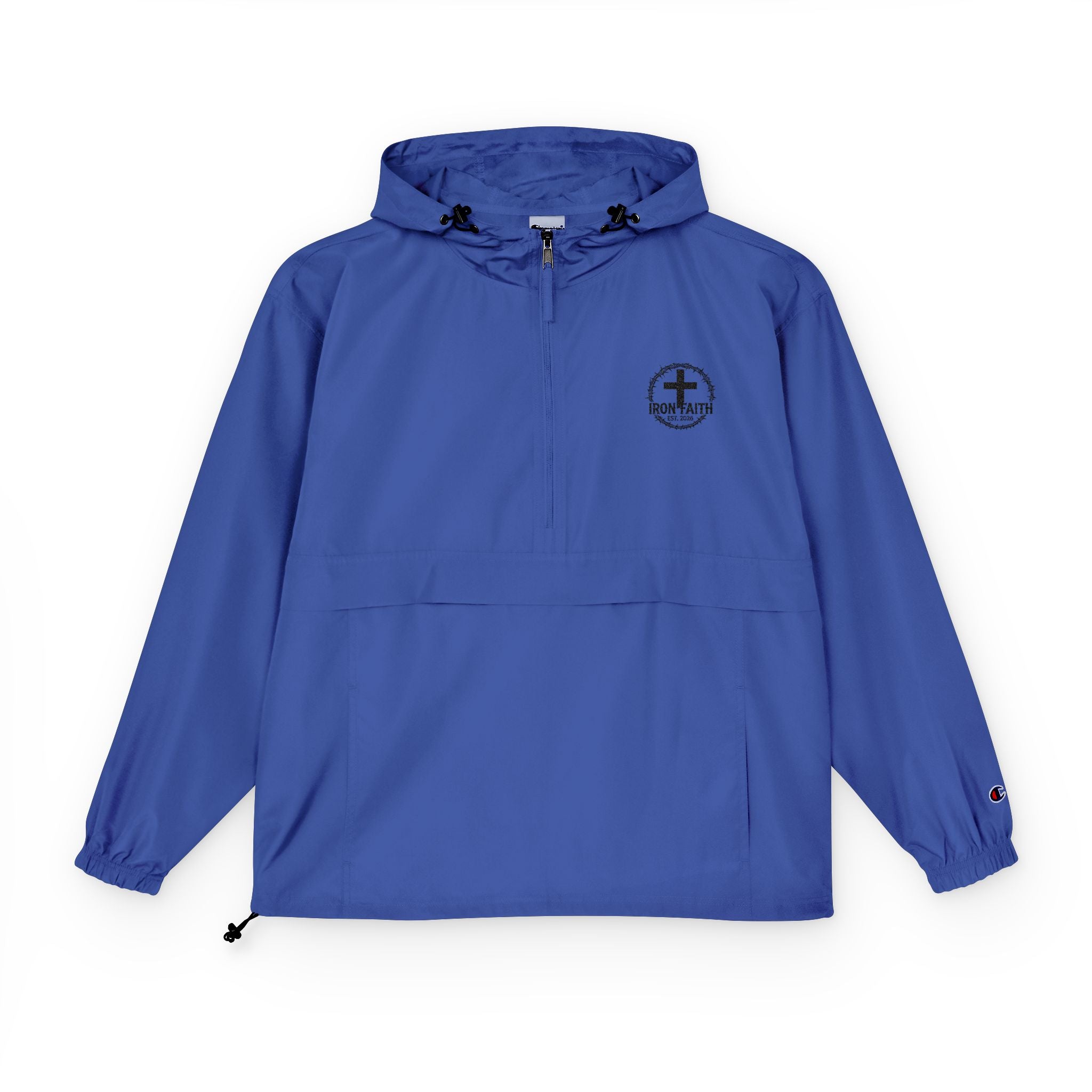 Champion Packable Windbreaker - Black Iron Faith Crest