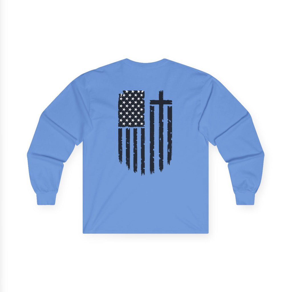 Distressed Flag Long Sleeve Tee