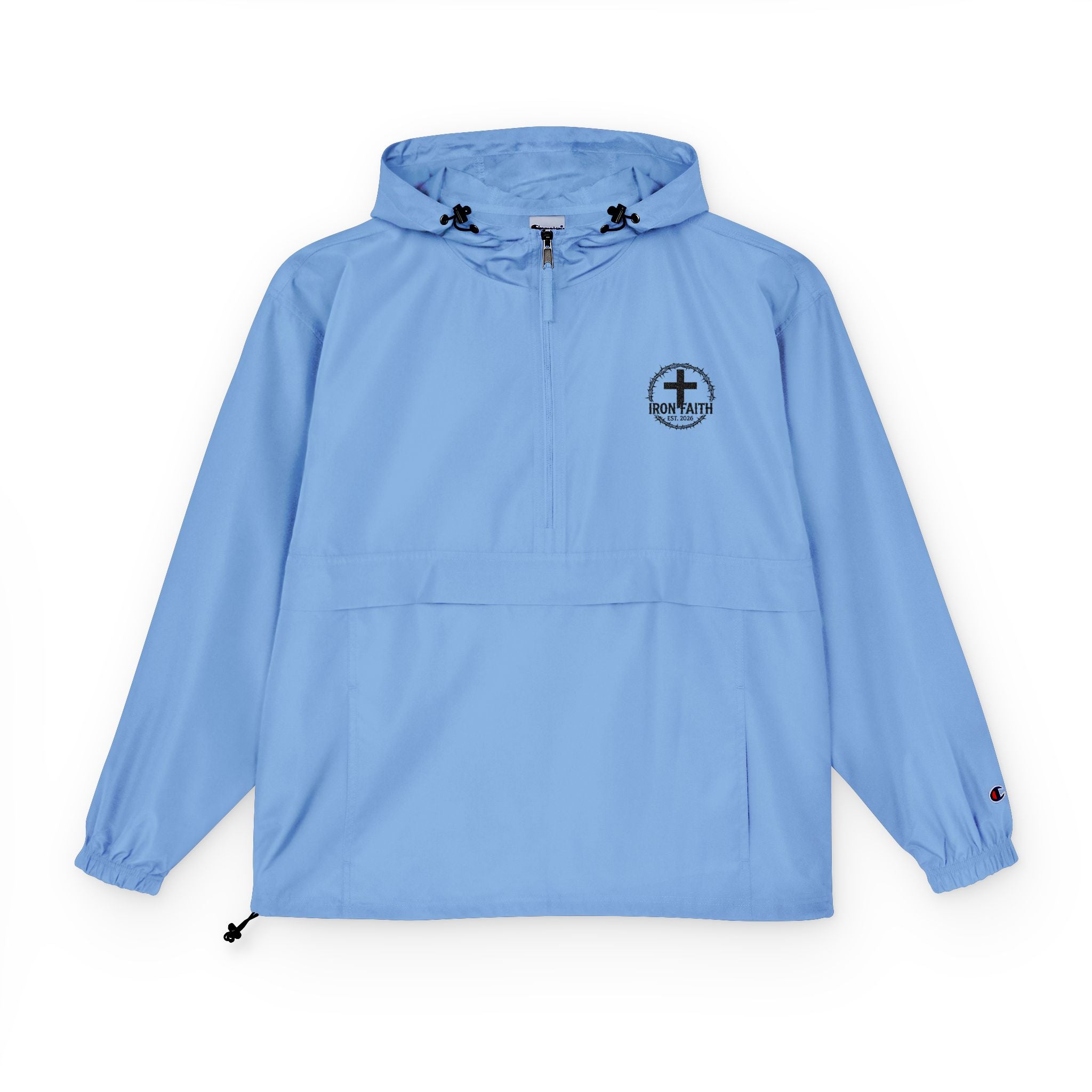 Champion Packable Windbreaker - Black Iron Faith Crest