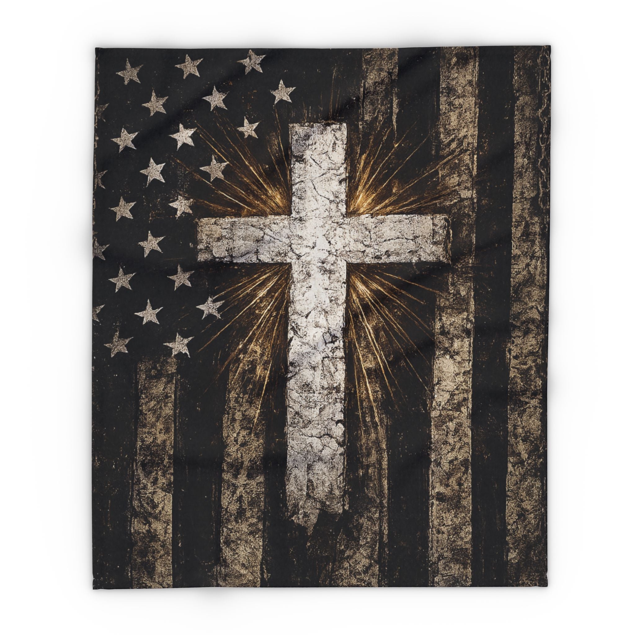 American Flag & Cross Blanket
