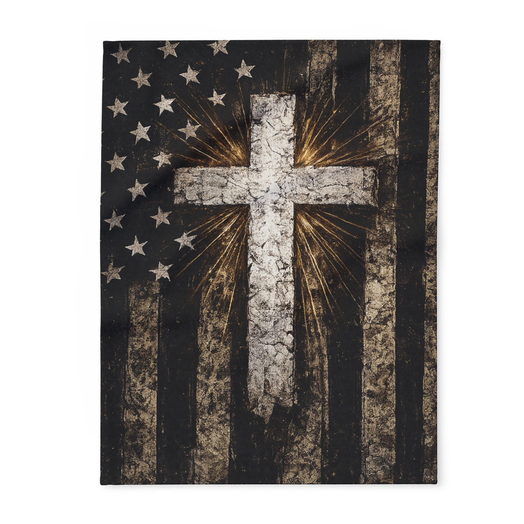 American Flag & Cross Blanket