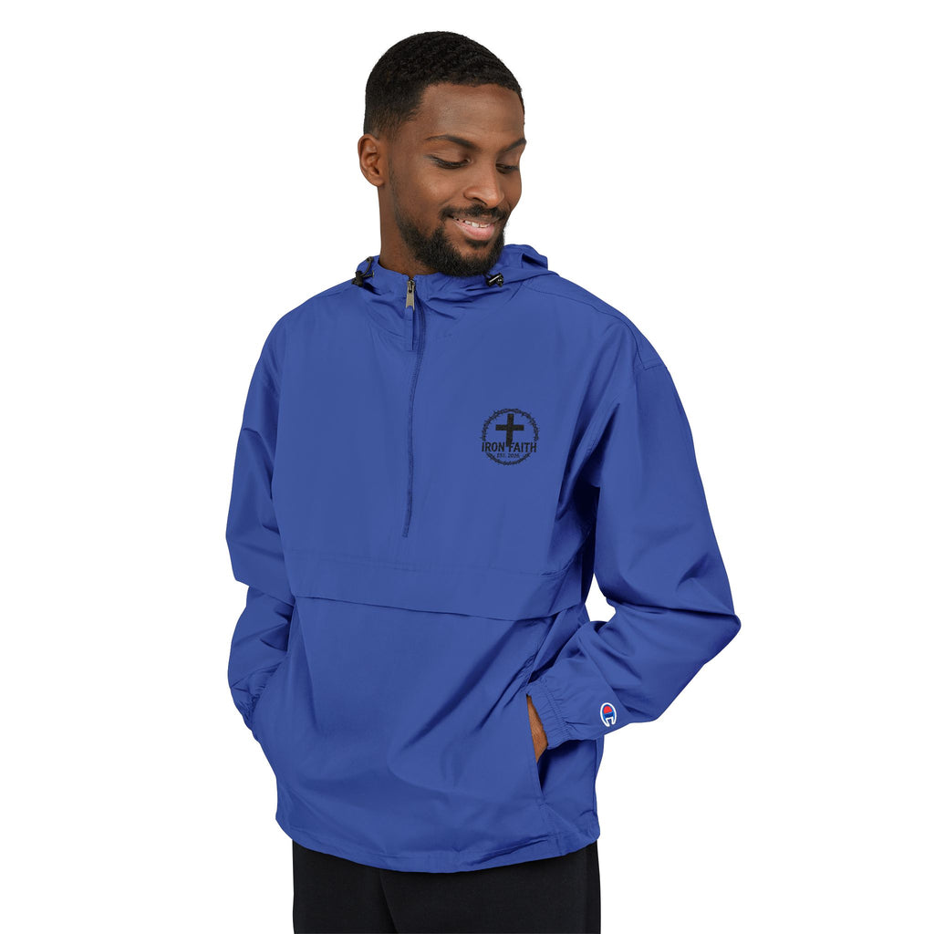 Champion Packable Windbreaker - Black Iron Faith Crest