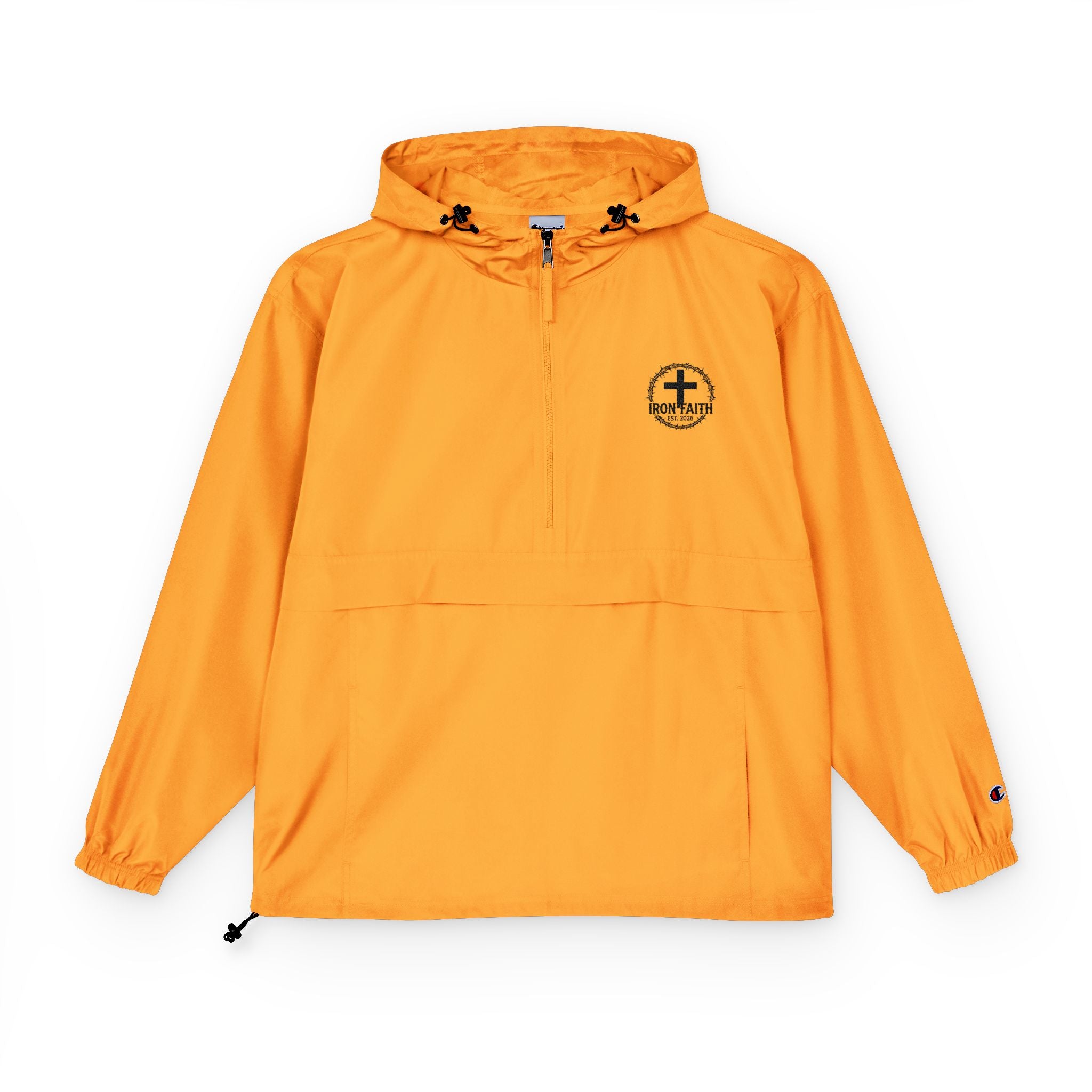Champion Packable Windbreaker - Black Iron Faith Crest