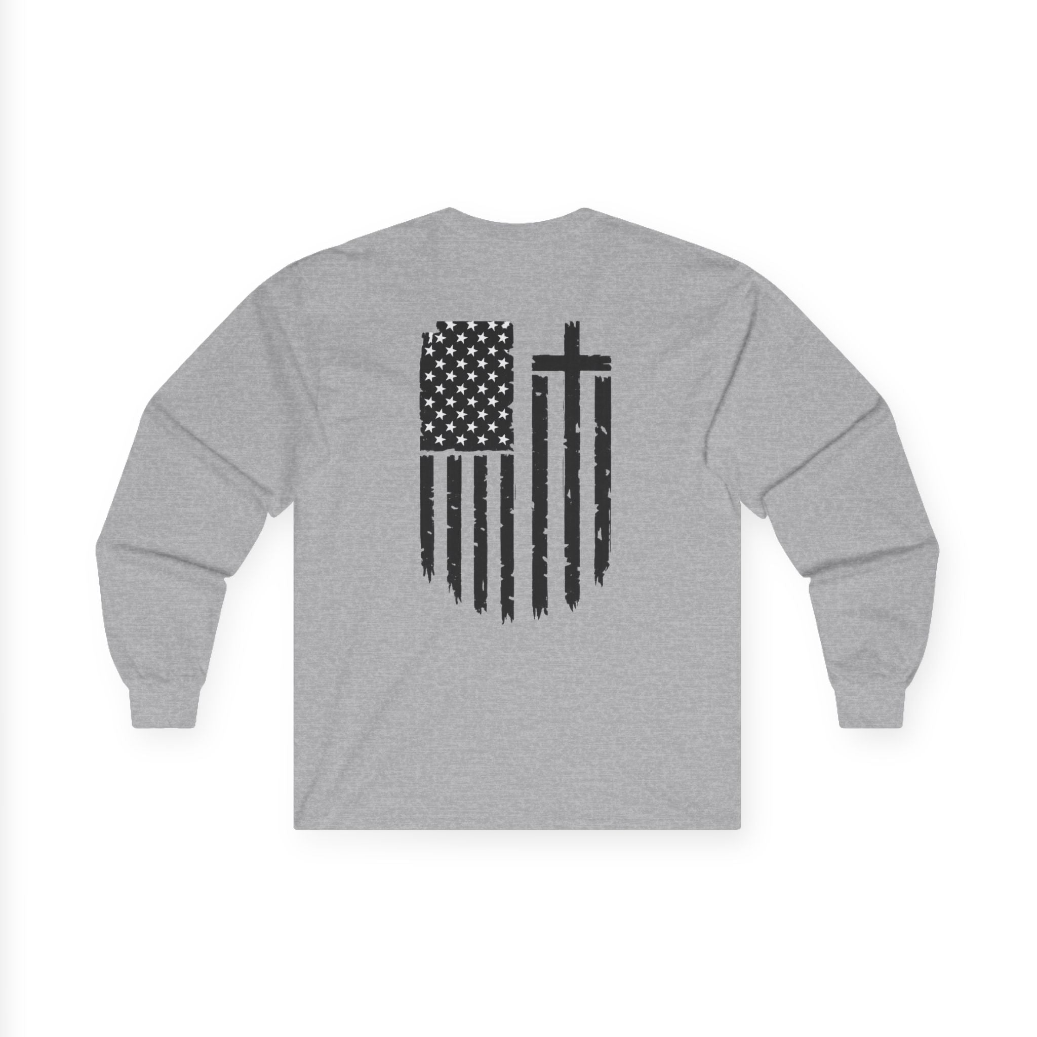 Distressed Flag Long Sleeve Tee