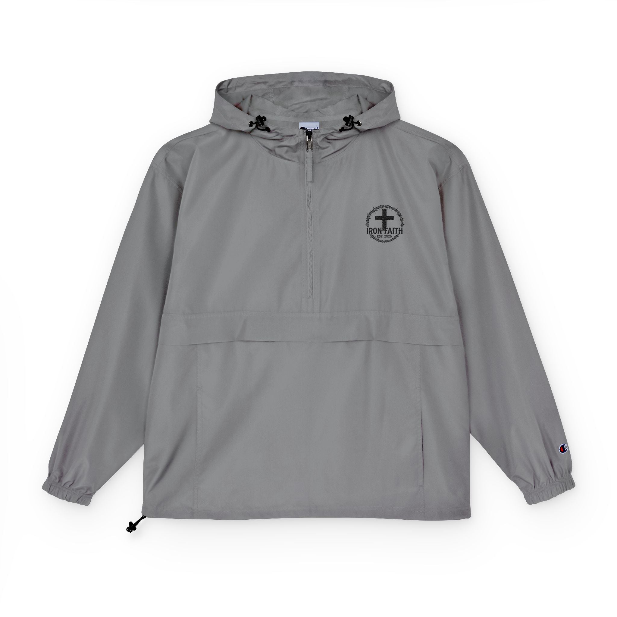 Champion Packable Windbreaker - Black Iron Faith Crest