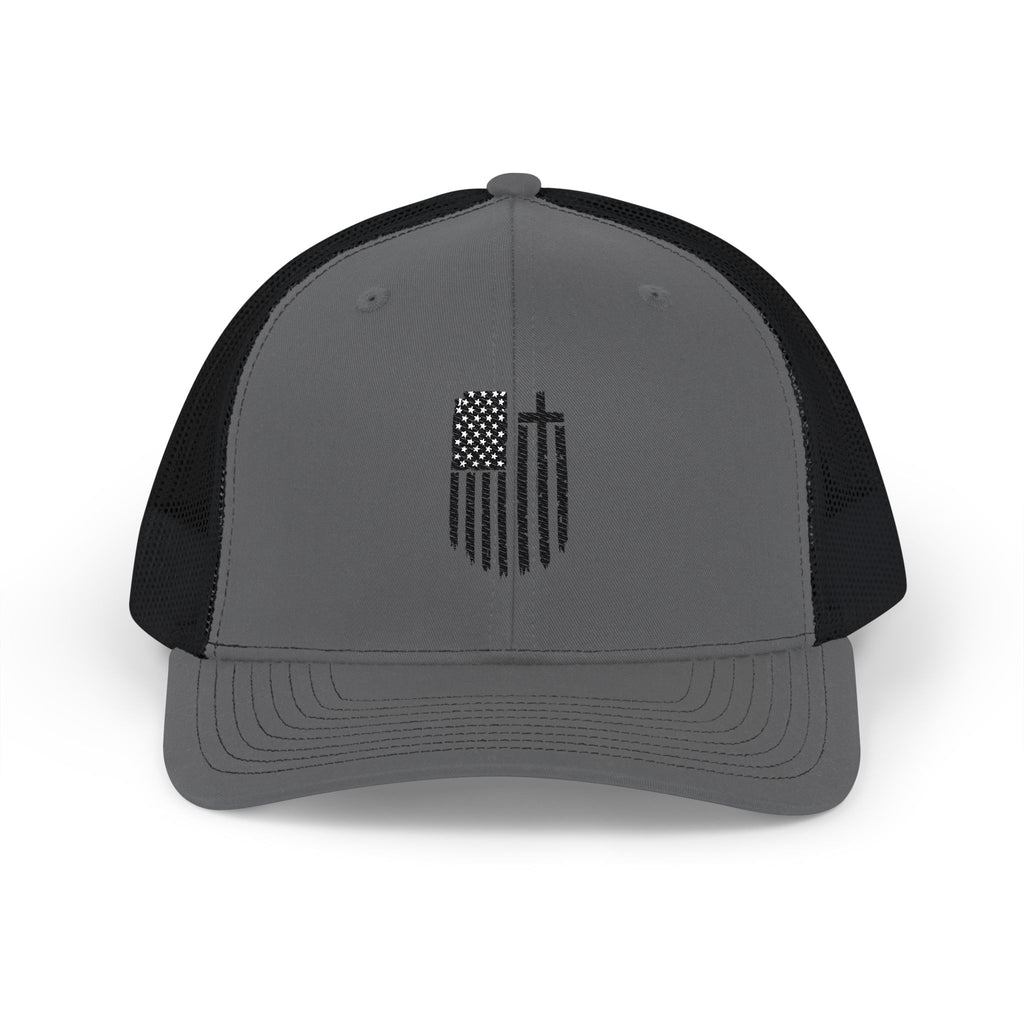 Blacked Out Patriotic Cross - Richardson Snap Back Hat